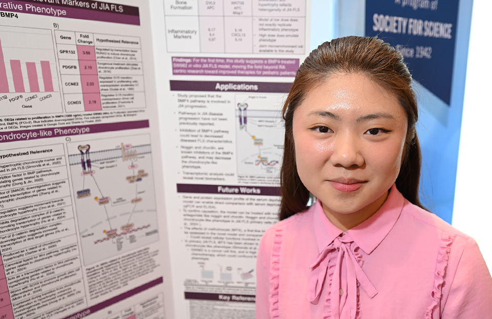 2026 Science Talent Search Finalist Claire Jiang with their project at Public Day, March 8, 2026,