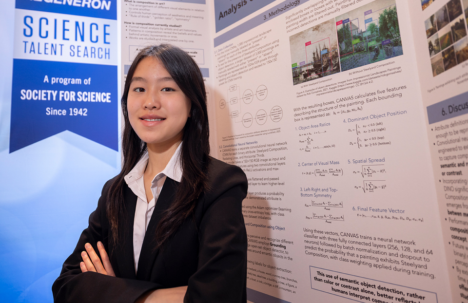 2026 Science Talent Search Finalist Ella Lu with their project at Public Day, March 8, 2026, Washington DC