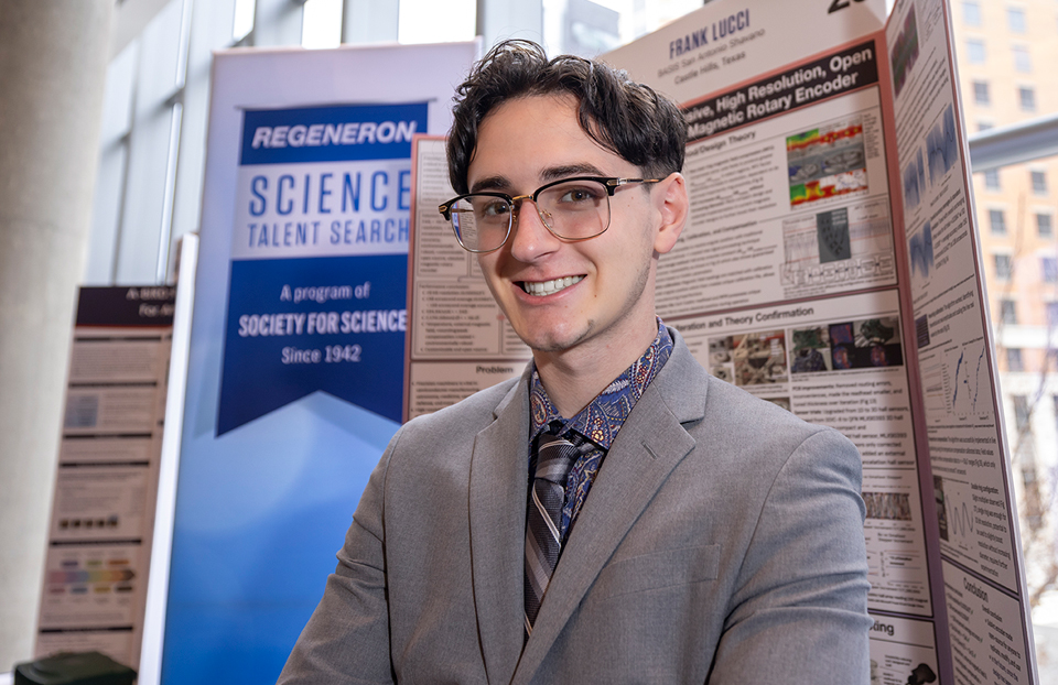 2026 Science Talent Search Finalist Frank Lucci with their project at Public Day, March 8, 2026, Washington DC