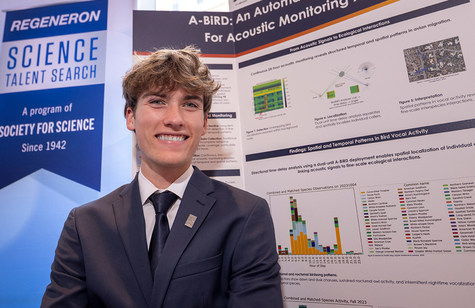 2026 Science Talent Search Finalist Finnegan McGill with their project at Public Day, March 8, 2026, Washington DC