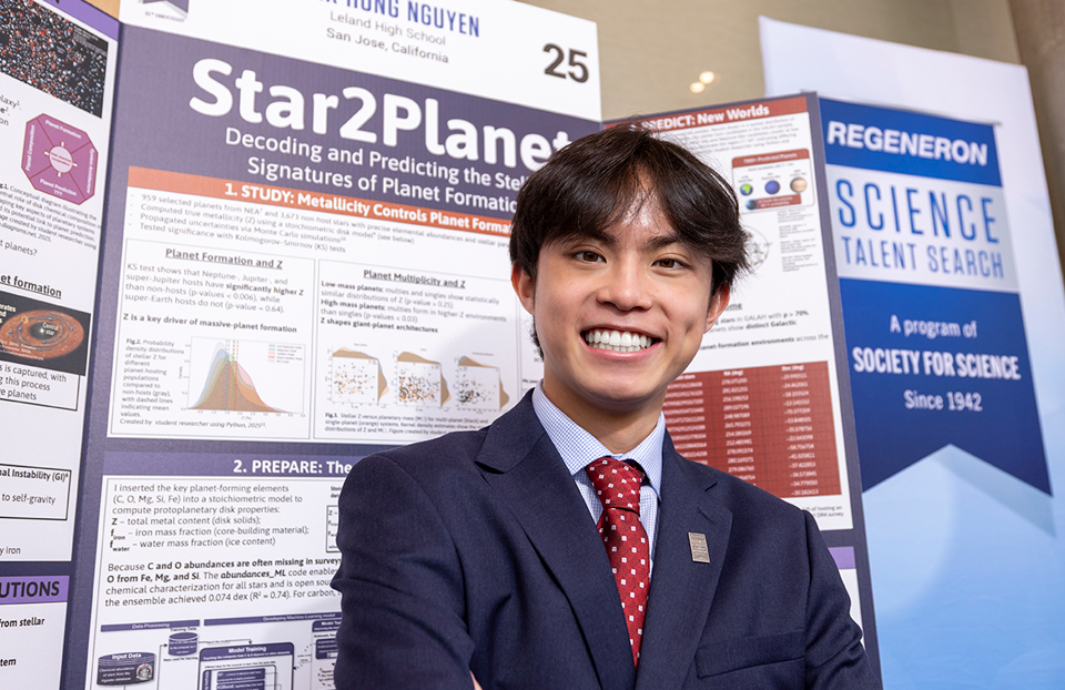 2026 Science Talent Search Finalist Max Nguyen with their project at Public Day, March 8, 2026, Washington DC