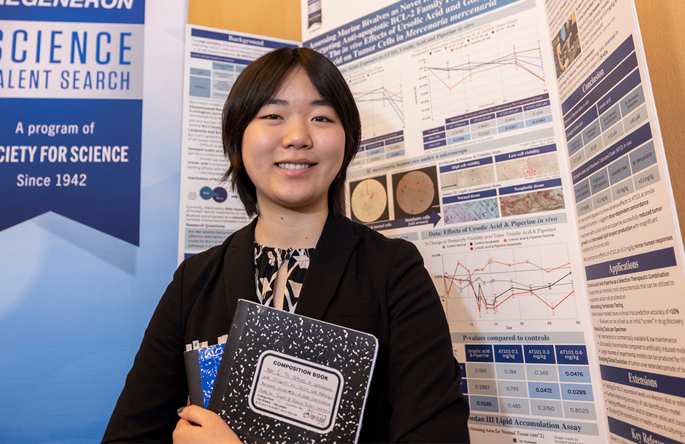 2026 Science Talent Search Finalist Iris Shen with their project at Public Day, March 8, 2026, Washington DC