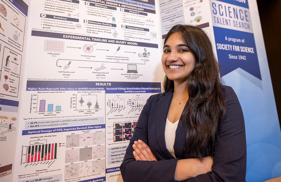 2026 Science Talent Search Finalist Uma Sthanu with their project at Public Day, March 8, 2026, Washington DC