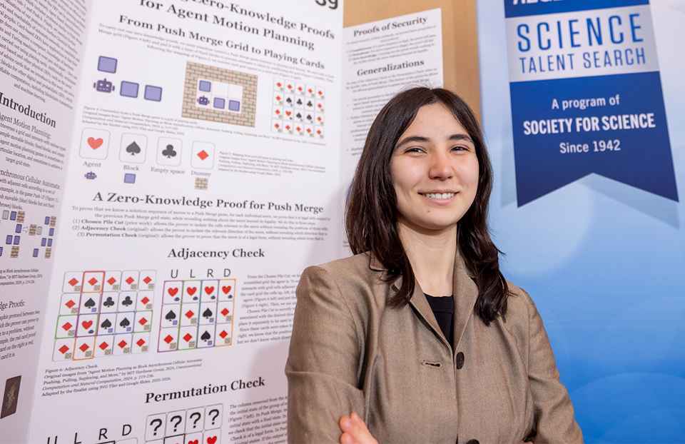 2026 Science Talent Search Finalist Celine Zhang with their project at Public Day, March 8, 2026, Washington DC