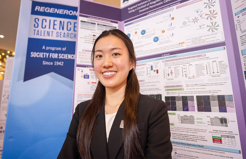 2026 Science Talent Search Finalist Audrey Zheng with their project at Public Day, March 8, 2026, Washington DC