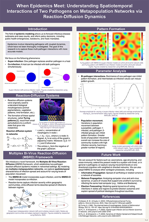 Spatiotemporal Two-Pathogen Dynamics on Metapopulation Networks