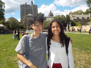 Regeneron STS 2025 fourth-place winner Logan Lee pictured with second-place winner Ava Cummings. Both are now attending Yale University.