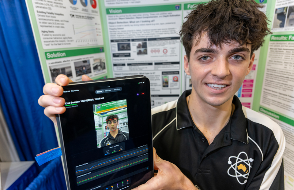 2025 ISEF finalists Jesse Rumball-Smith in Columbus Ohio. 