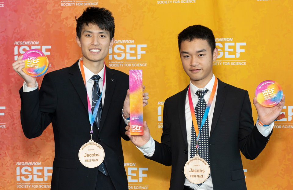 Grand Award Winners ISEF 2026, Phoenix: Bennett Huang, 17, and Jason Pan, 17, of Mclean, Virginia, received the EU Contest for Young Scientists Award. Their projects will represent Regeneron ISEF at the EU Contest for Young Scientists to be held this September in Kiel, Germany.