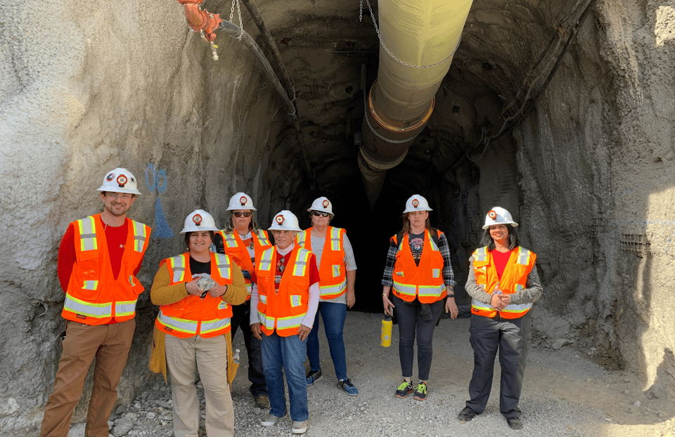 Rural Arizona STEM Fellows at the base of a mine.