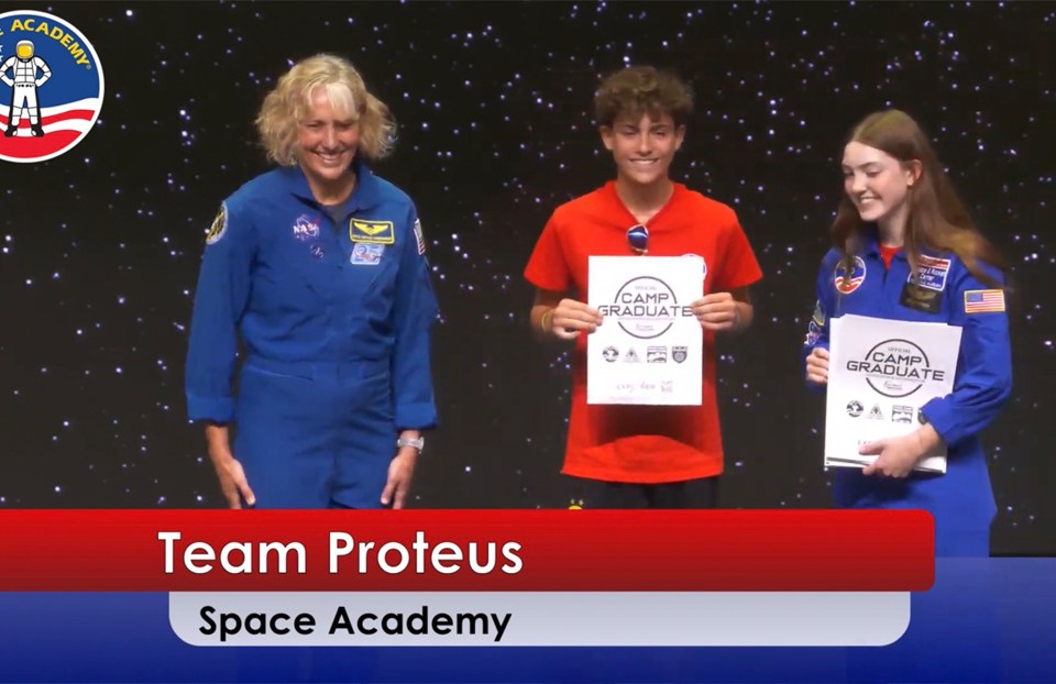Luca spent a week training on astronaut simulators, tackling STEM challenges, learning about space exploration and taking part in simulated space missions at Space Camp.