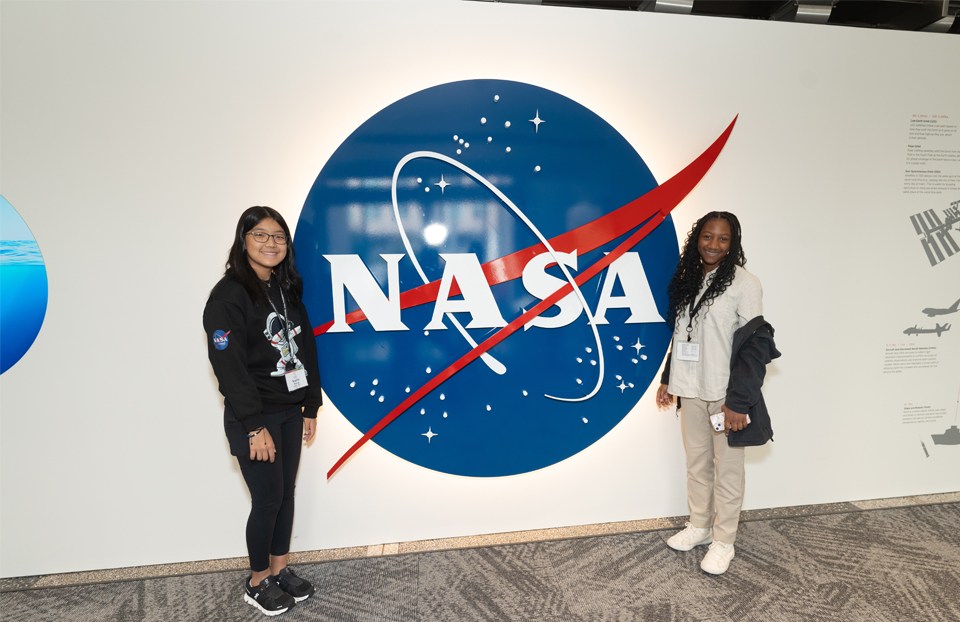 Sophia Zhang and Mikah Elizabeth Kaalund at NASA HQ. 