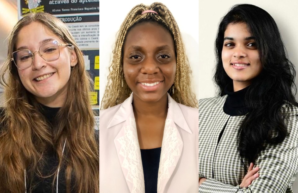 Yanna Queiroz, Ashley Chifamba, and Aadya Kanchan, ISEF 2026 award winners.